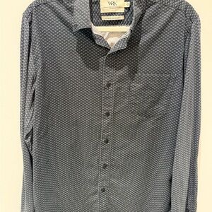 W.R.K Men's Navy Patterned Button Down Shirt